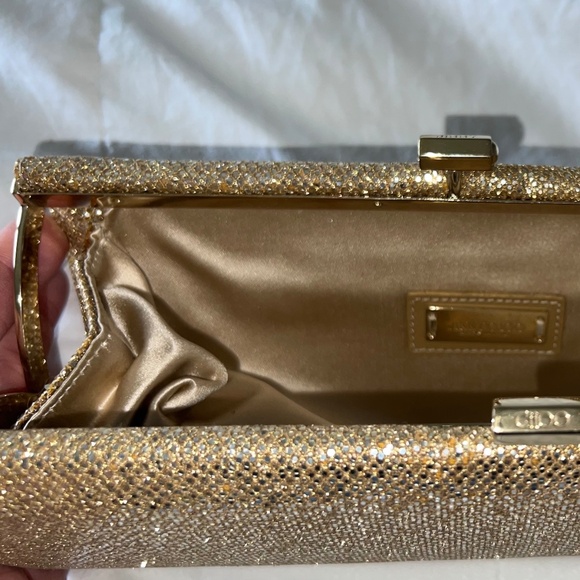 Jimmy Choo Gold Lame Glitter Clutch - Picture 5 of 7